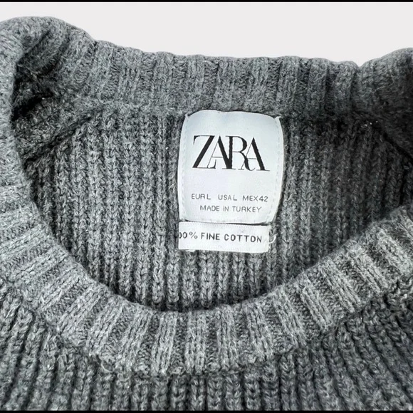 Zara Textured Knit Crewneck Sweater - Picture 2 of 4